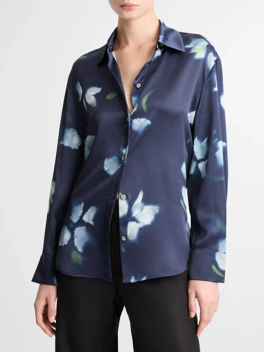 Watercolor Flower Print Shirt