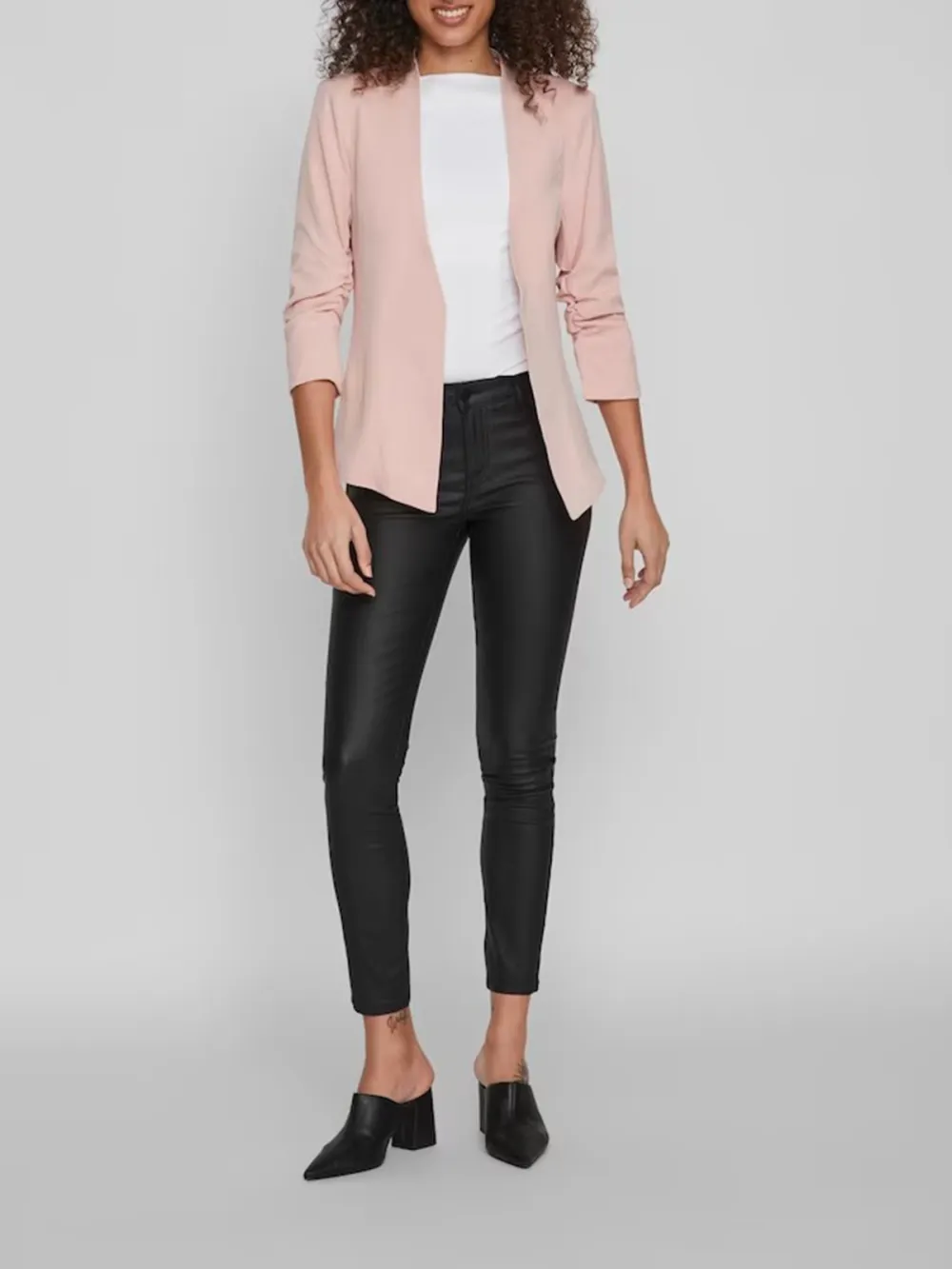 Plain Colored Stand-up Collar Blazer