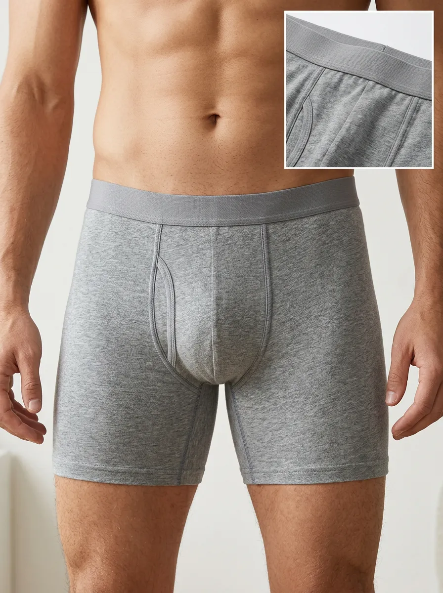 Basic Everyday Heather Cotton Boxer Briefs
