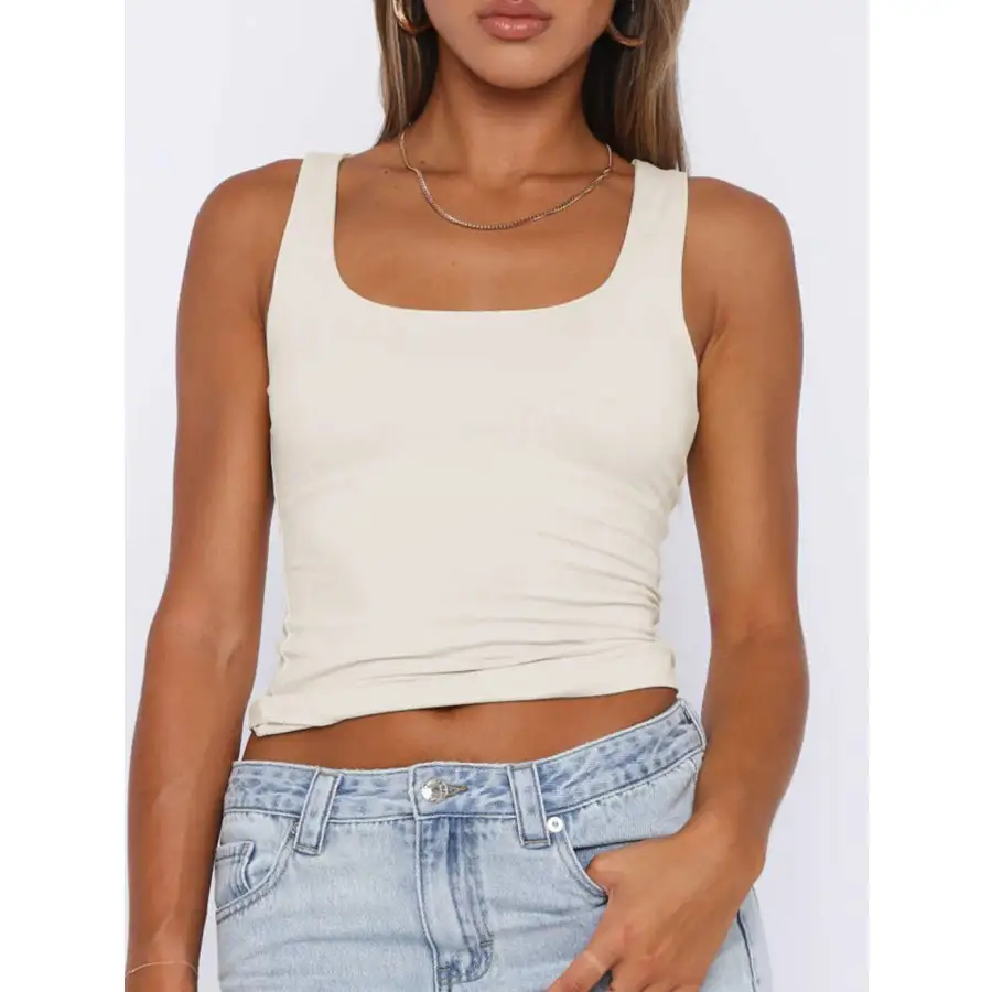 Soft Square Neck Wide Strap Tank