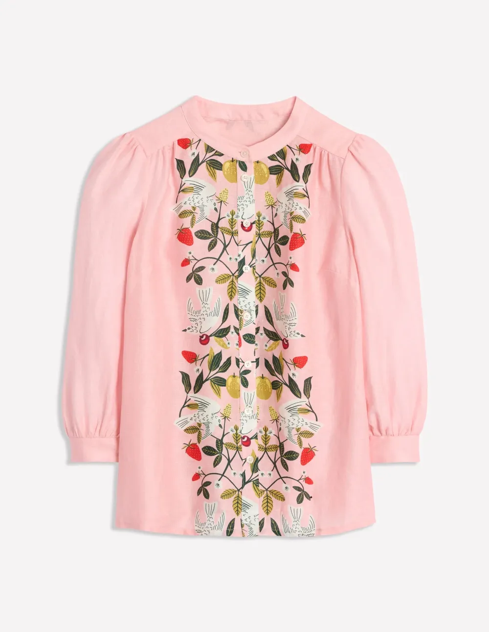 Fruit Tree Embroidery Linen Top