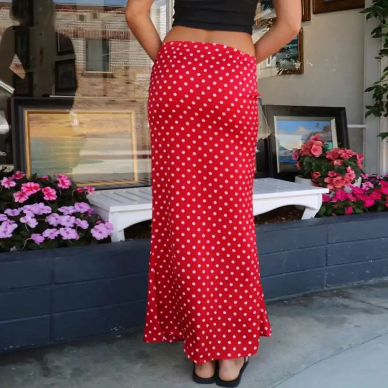 Maxi Polka-Dot Skirt