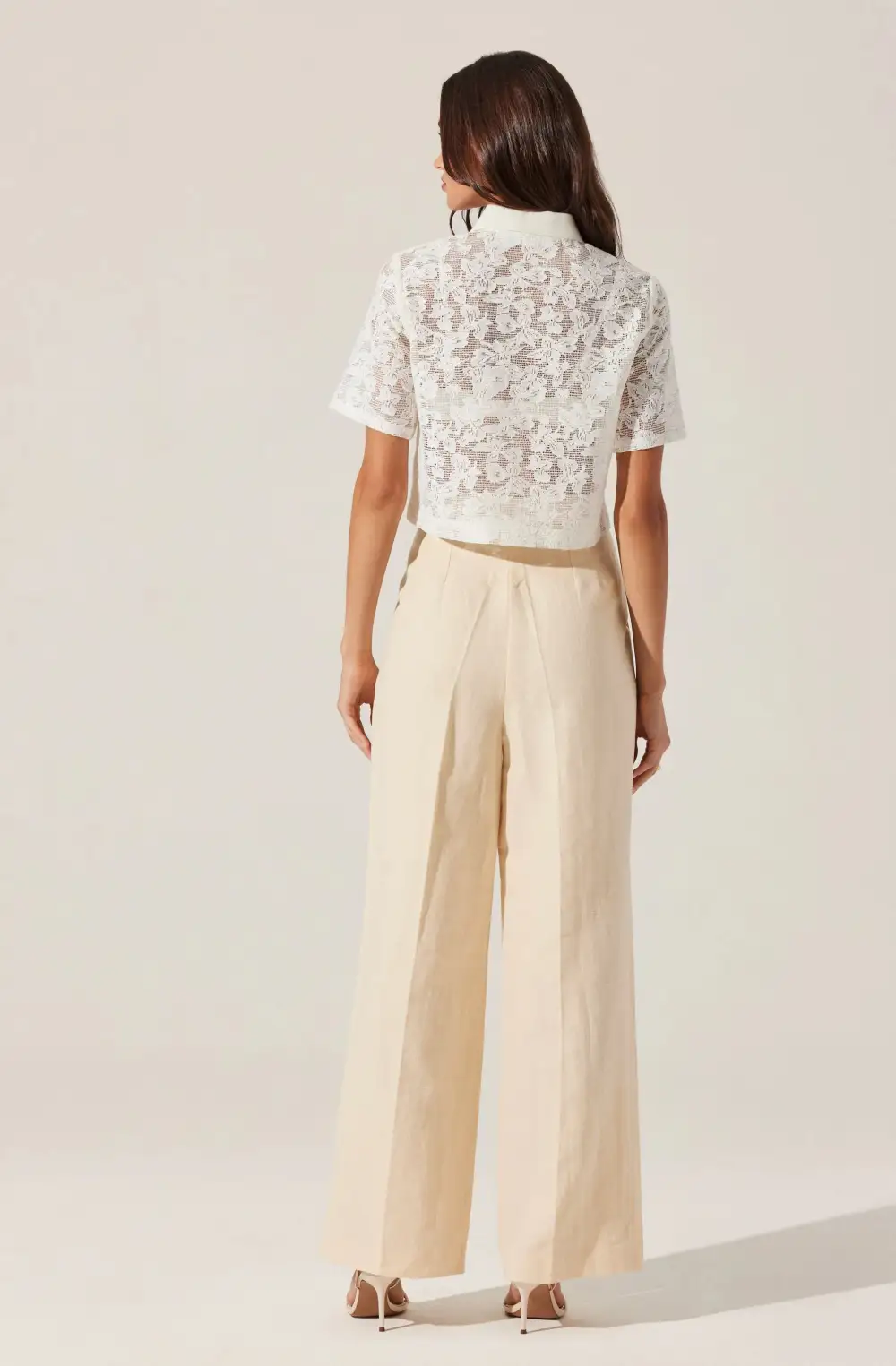 Linen Blend Pleated Pants