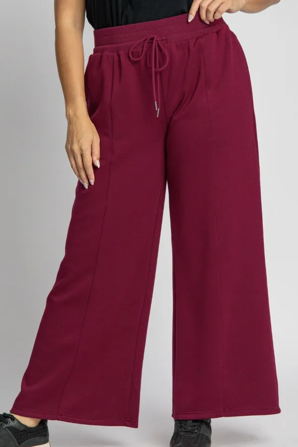 Relaxed Full Size Drawstring Wide Leg Pants With Pocket