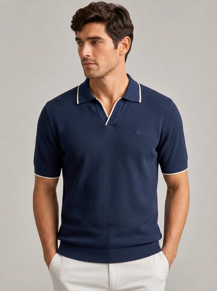 Men's Equestrian Lover Crown Logo Embroidered Polo Shirt