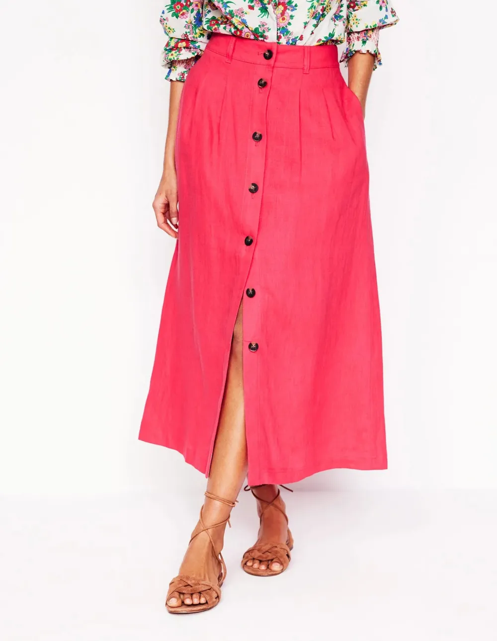 Thomasina Linen Midi Skirt