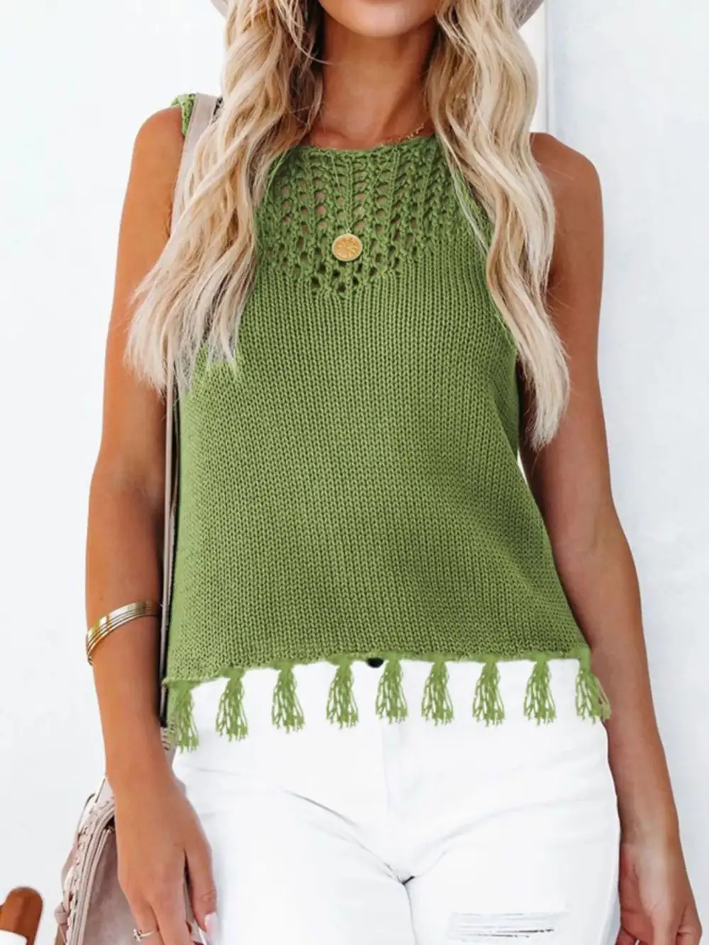 Knit Tassel Tank Top