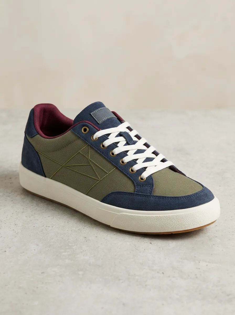 Clean-Look Geometric Graphic Essential Men's Casual Sneakers