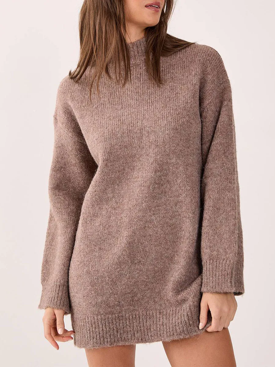 Women'S Fashionable Knitted High-Neck Sweater
