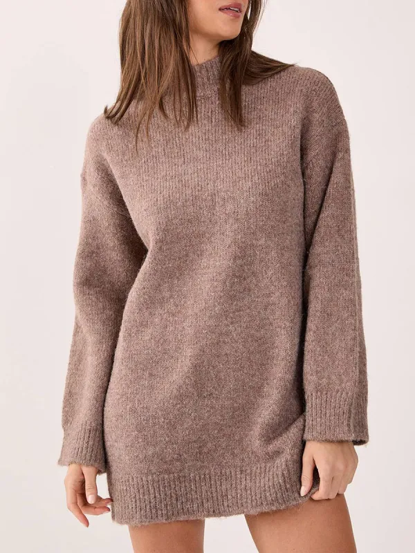 Women'S Fashionable Knitted High-Neck Sweater