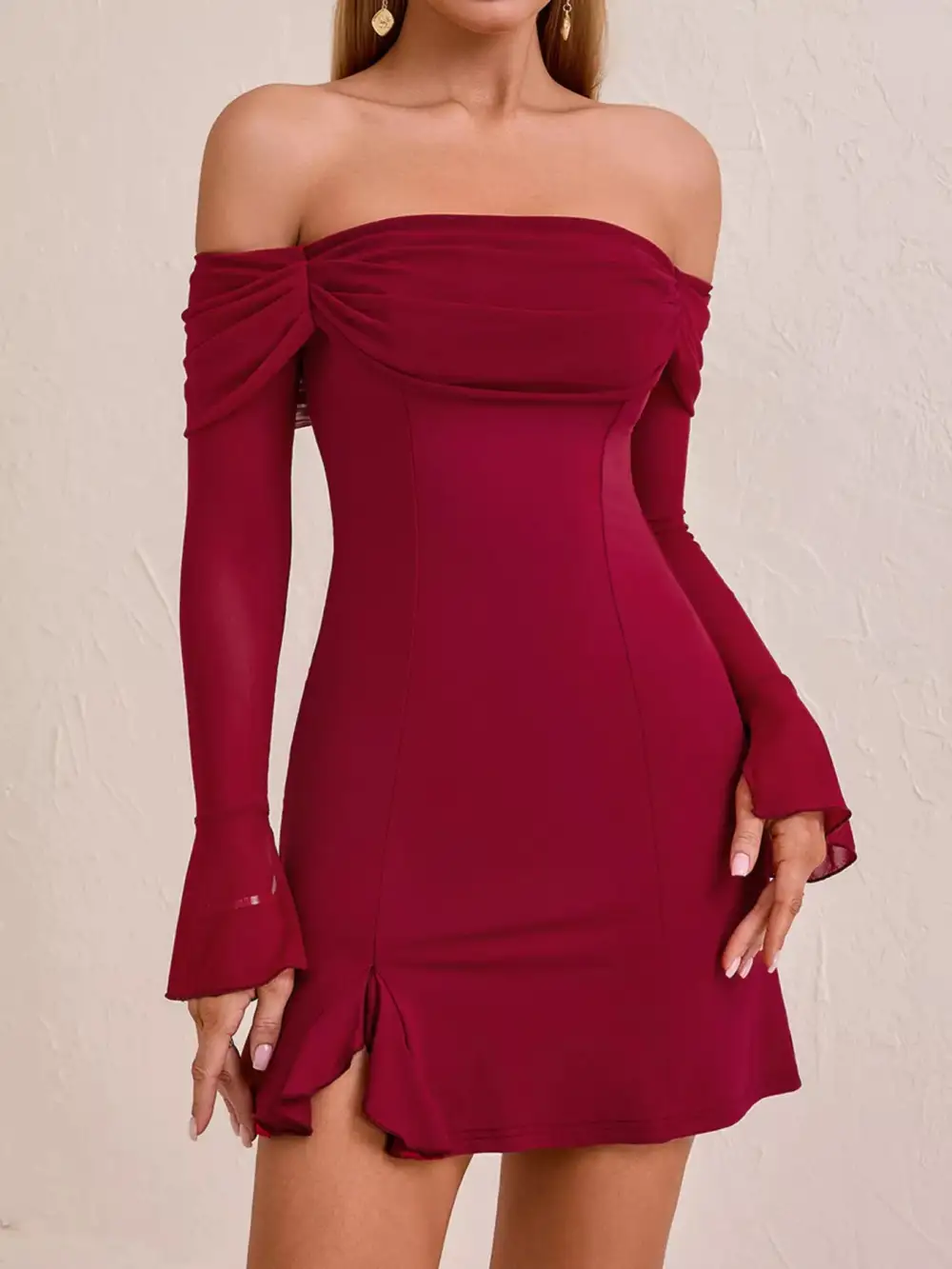 Lightweight Feel Long Sleeve Mini Dress