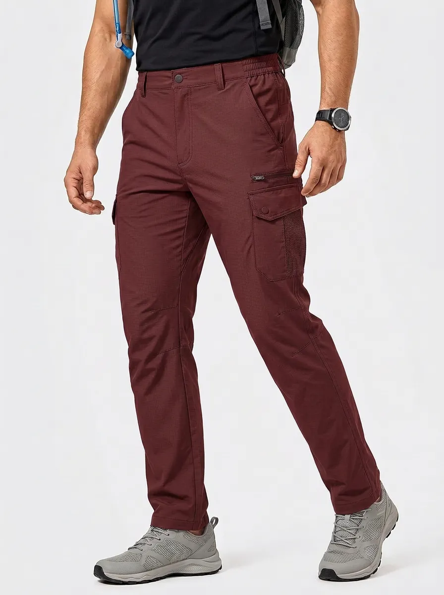 Men's Multi-Pocket Quick-Dry Trail Mesh-Detail Cargo Pants