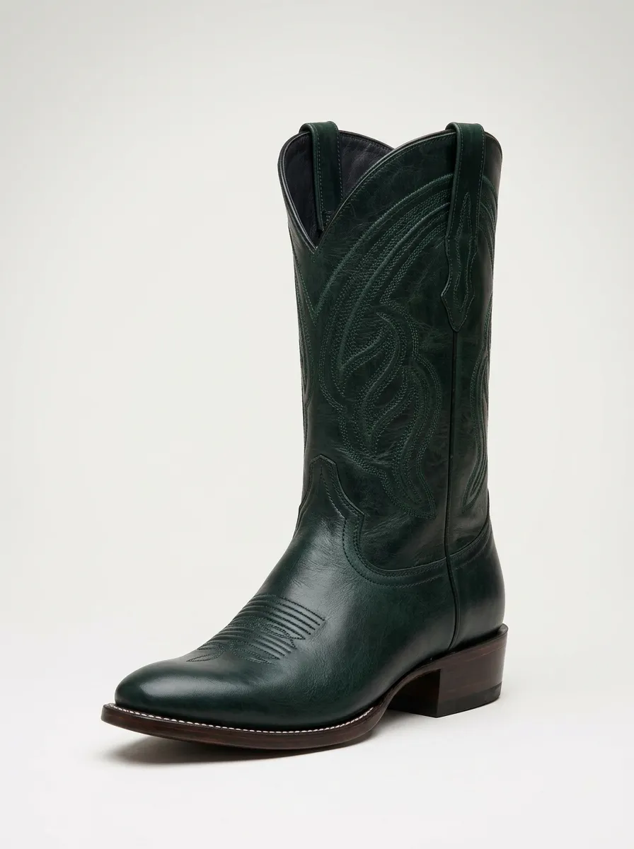 Men's Tonal-Embroidered Pull-On Western Boots