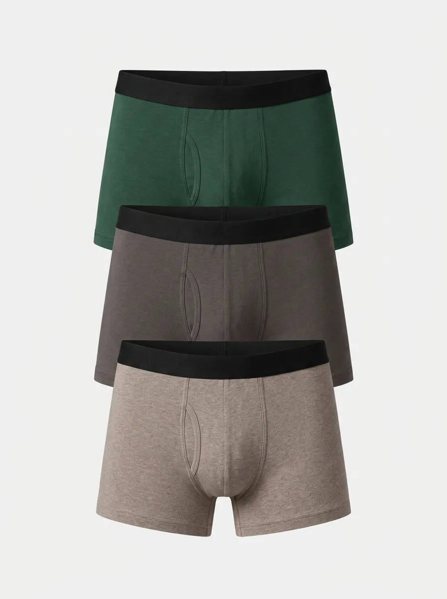 Folk-Inspired Cotton Men's Three-Pack Boxer Briefs