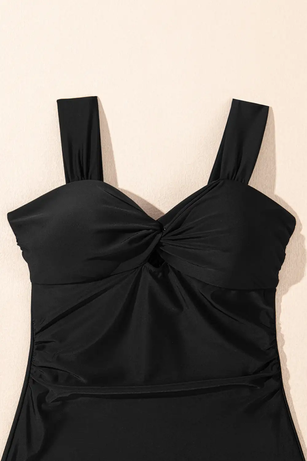 Panel Detail Twist Bowknot One Piece Swimsuit
