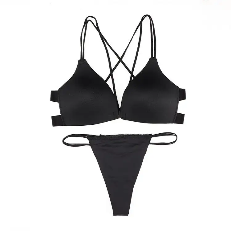 Smooth Wireless Front-Buckle Bra Set