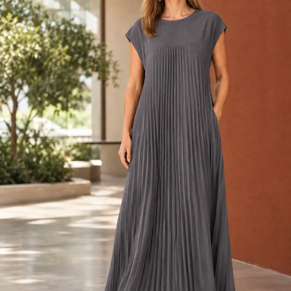 Polished Refined Women's Pleated Maxi Dress