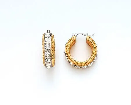 Minimal Crystal Accent Hoop Earrings
