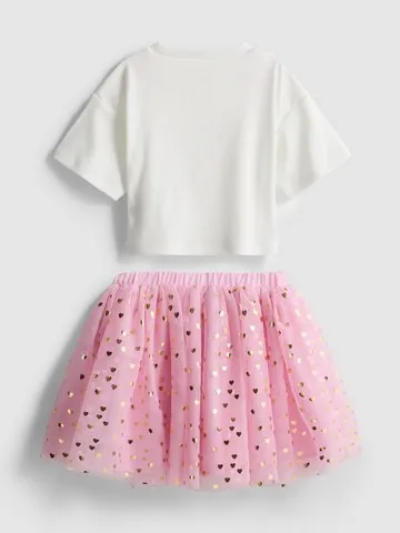 1.5-8yrs | Unicorn Graphic T-Shirt and Tutu Skirt Set