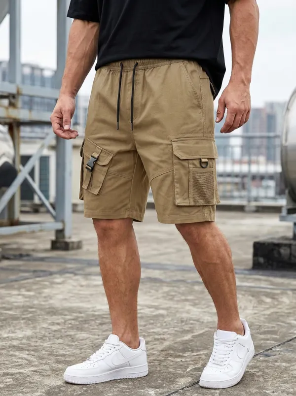 Easy-Wear Multi-Pocket Drawstring Cargo Shorts