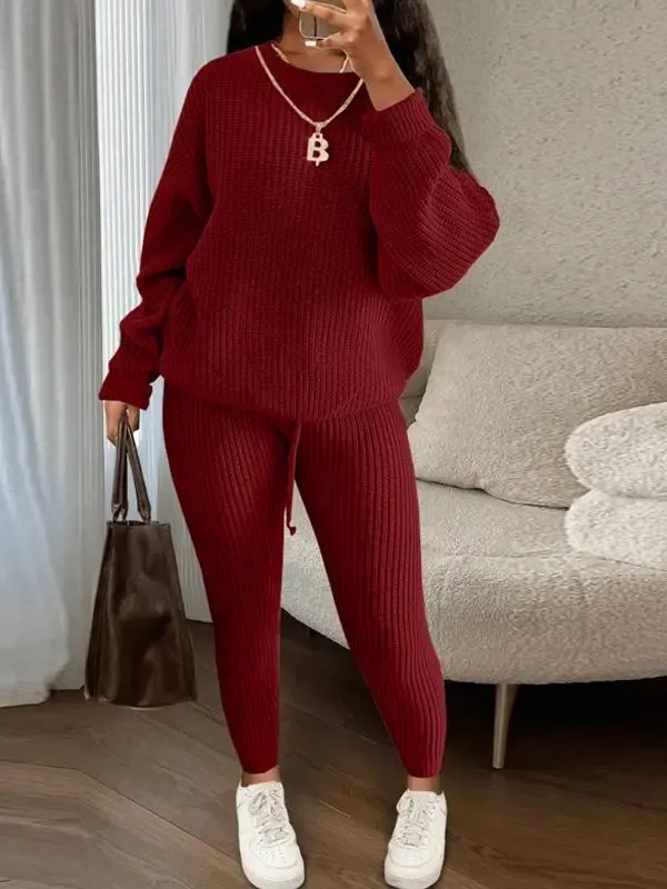Fashionable Casual Knitted Suit Pants Suit
