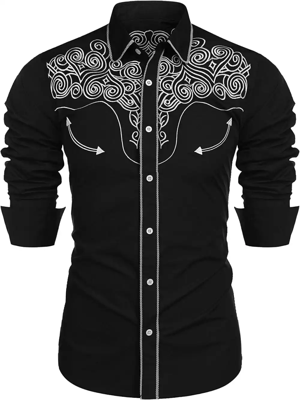 Embroidered Button Down Dress Shirt