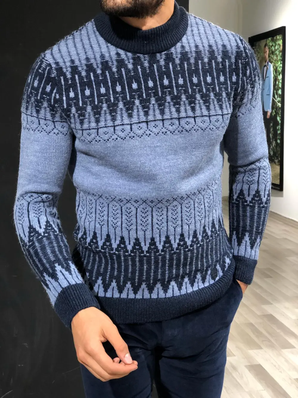Classic Half Turtleneck Slim Fit Knit Turtleneck Sweater