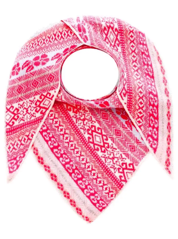Layered Cashmere Wool Heart Pattern Fashion Scarf