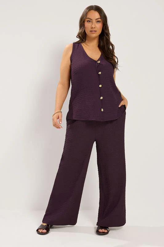 Purple Textured Waistcoat detail 2