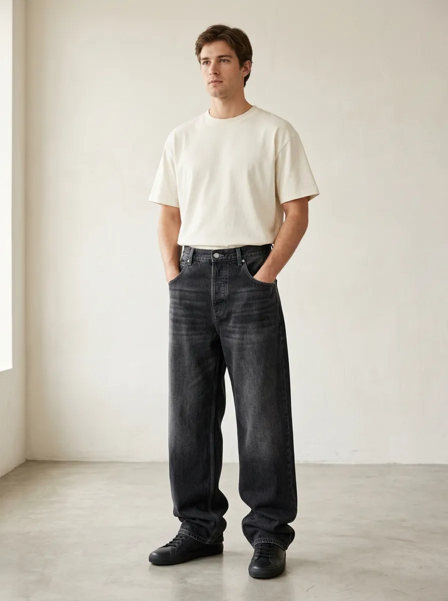 Men's Casual Workwear Loose Fit Jeans