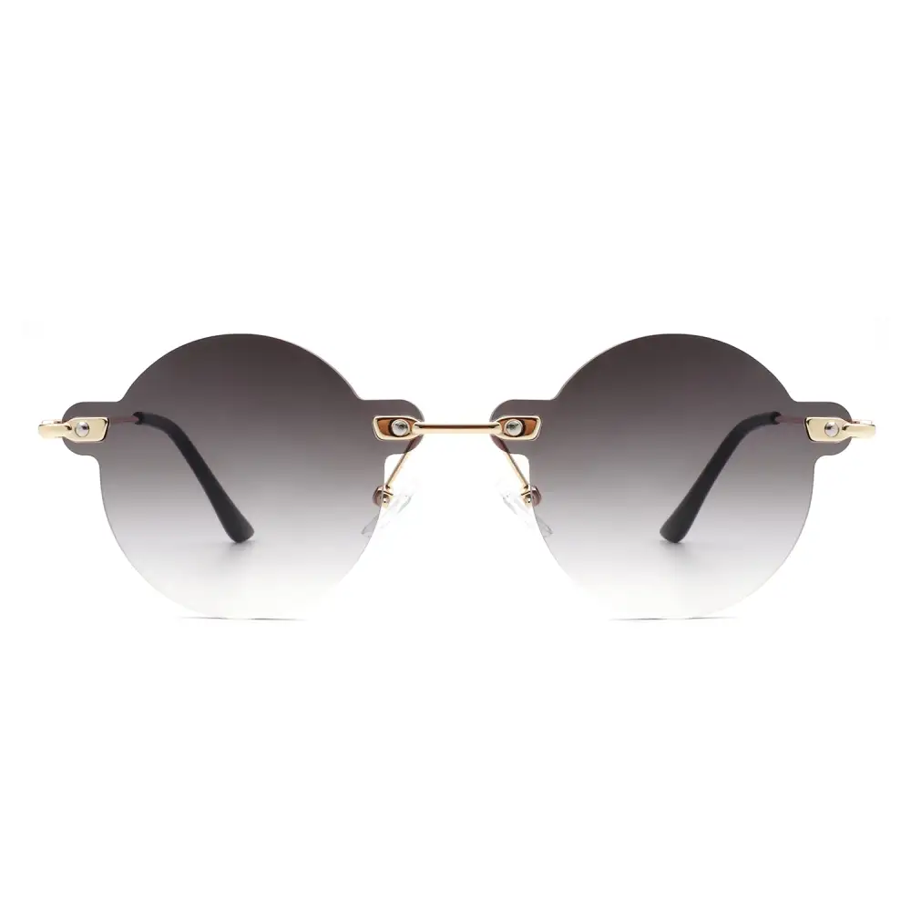 Knotted Round Rimless Frame Sunglasses