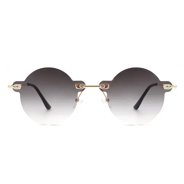 Knotted Round Rimless Frame Sunglasses
