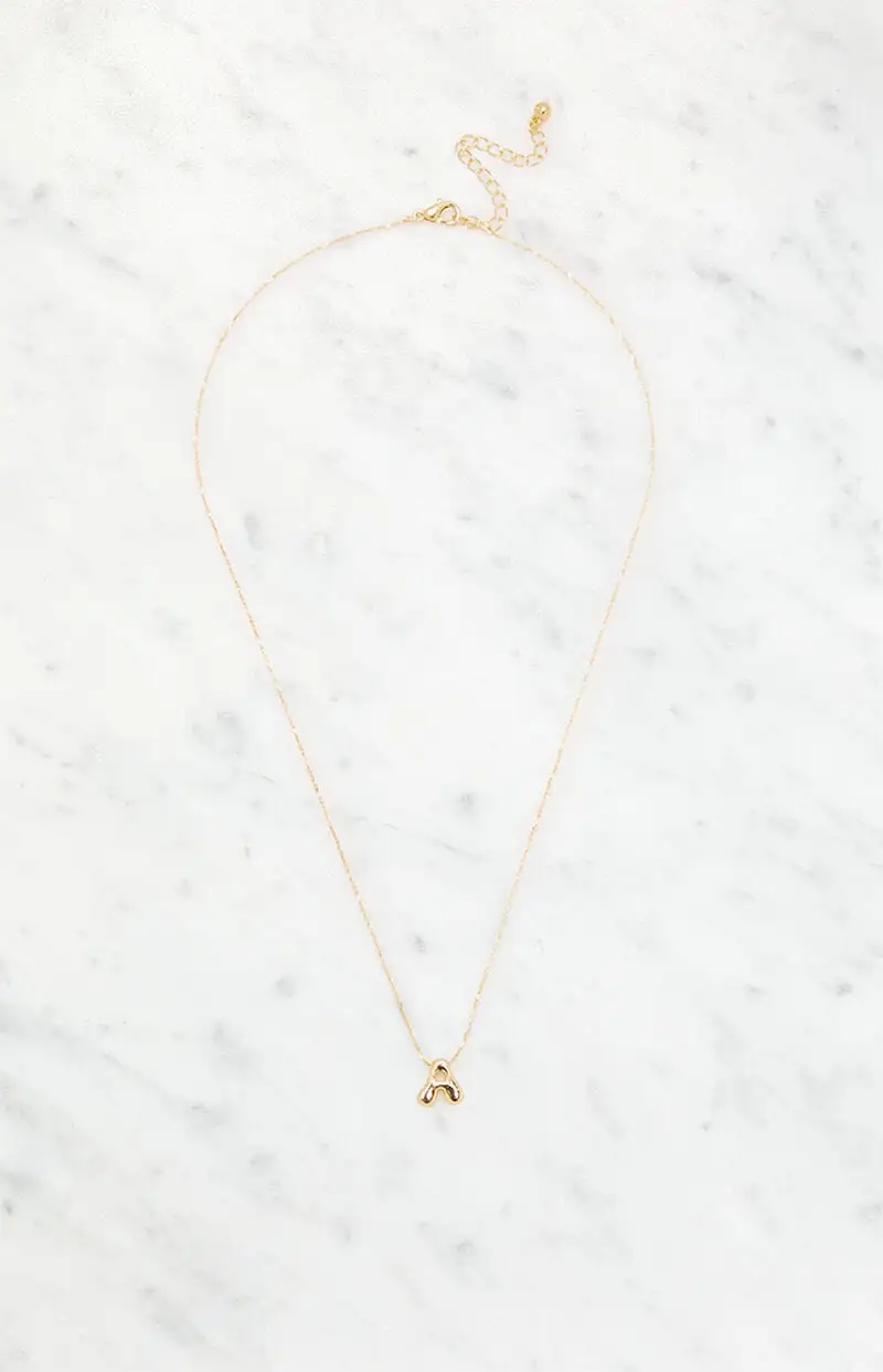 LA Hearts A Initial 14K Gold Plated Necklace