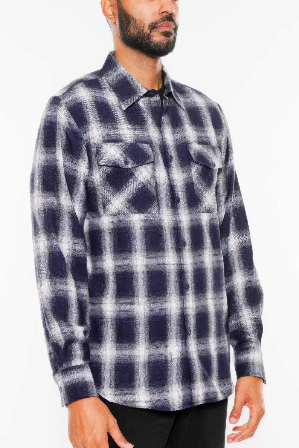 Full Plaid Checkered Flannel Long Sleeve Shirt