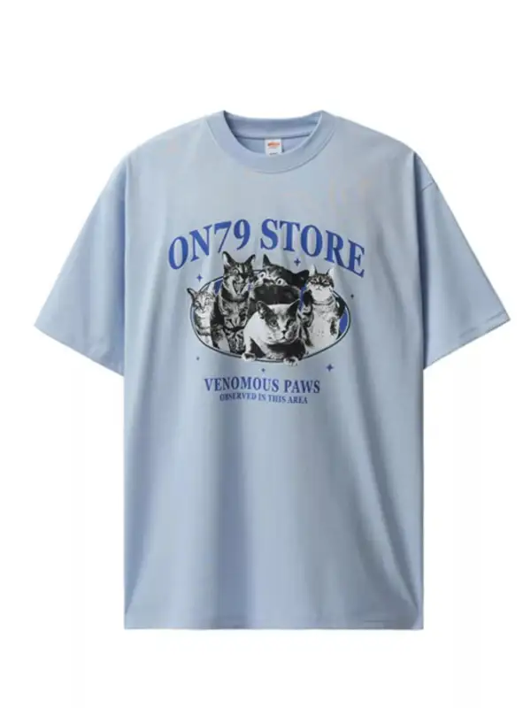 Soft Touch Graphic Round Neck Short Sleeve T-Shirt