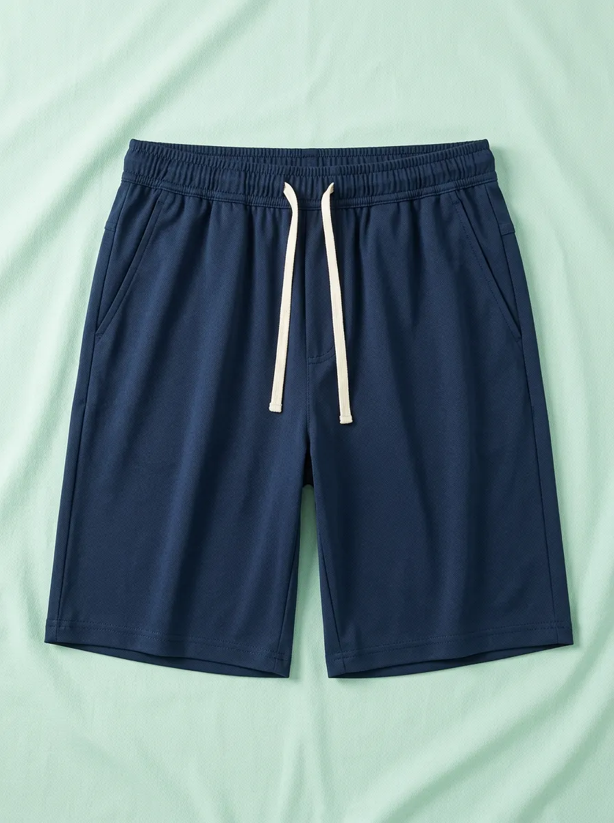 Athletic Ice-Silk Elastic-Waist Stretch Shorts