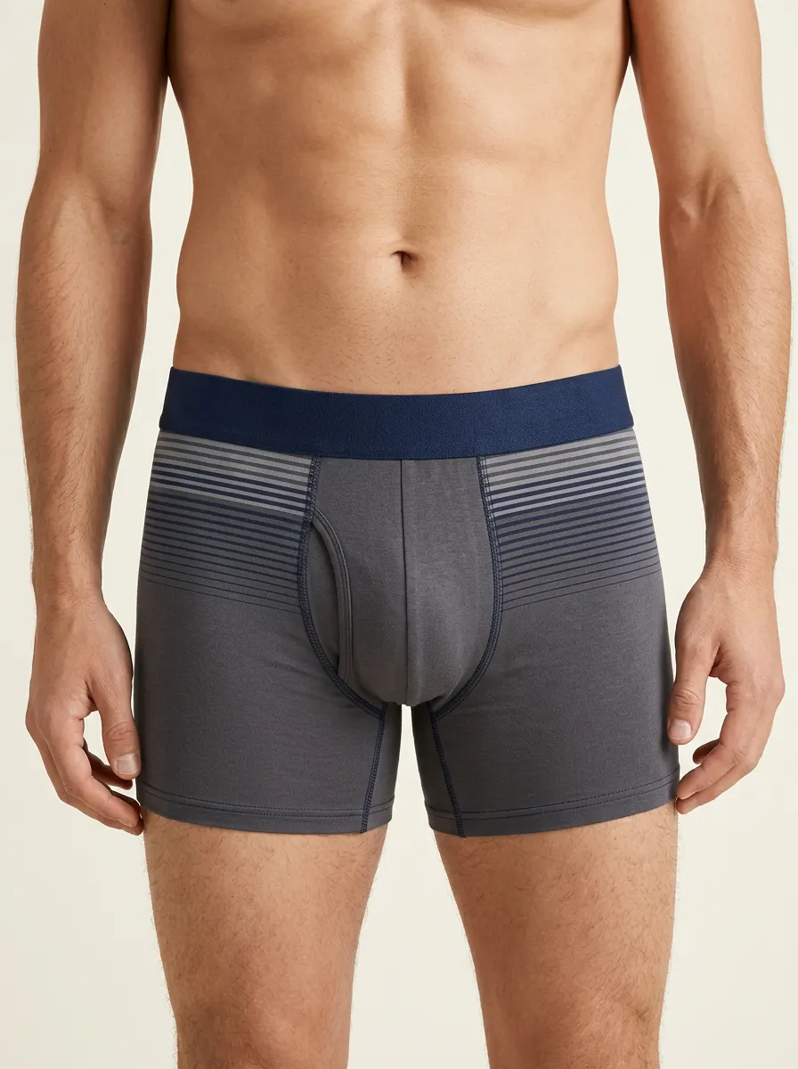 Men's Minimalist Style Striped Pattern Boxer Briefs