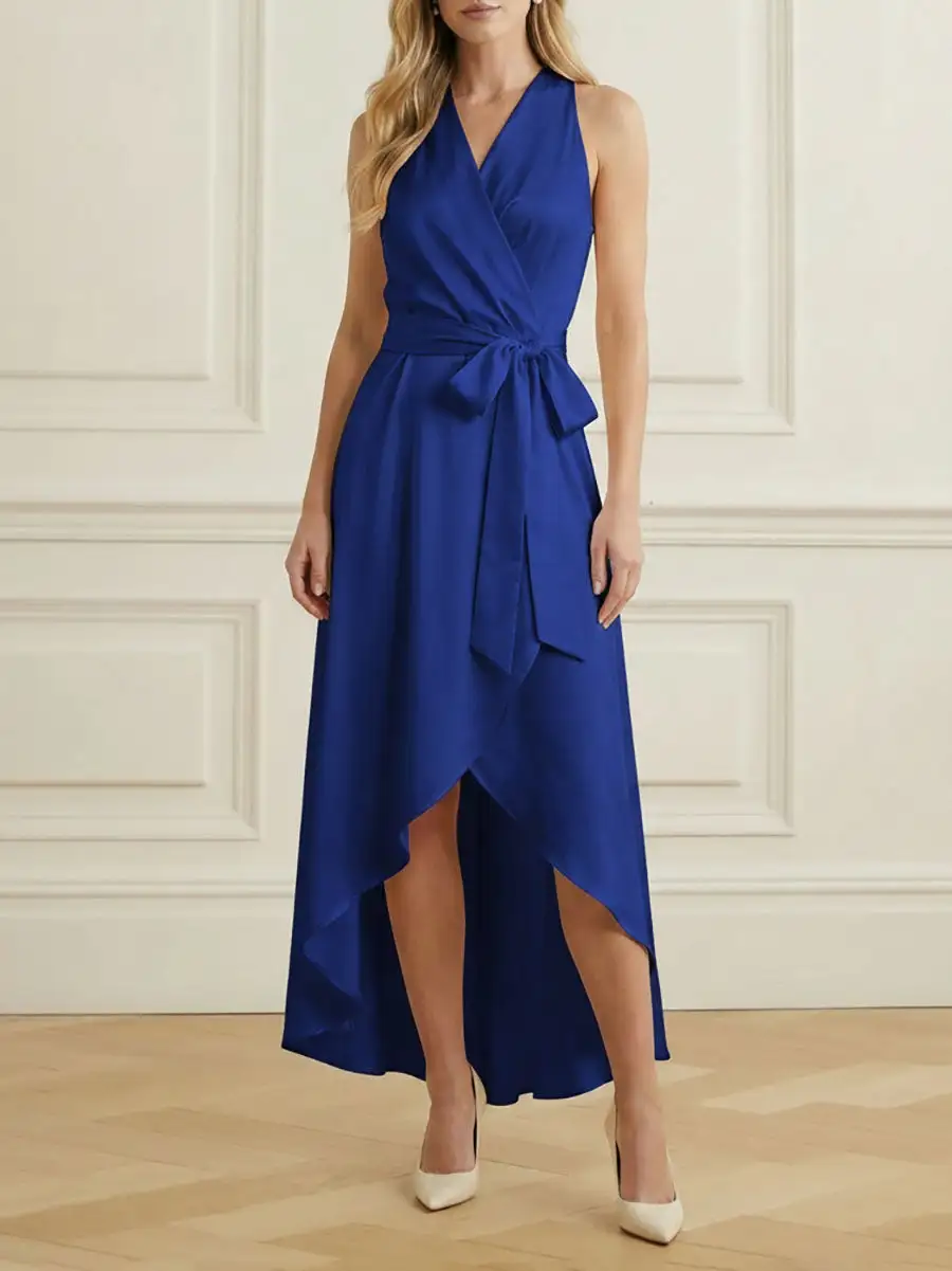 Trim Neck Maxi Dress