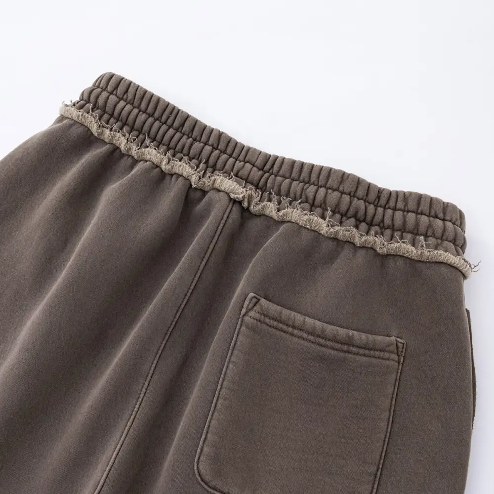 Raw Edge Straight Leg Fleece Men's Sweatpants
