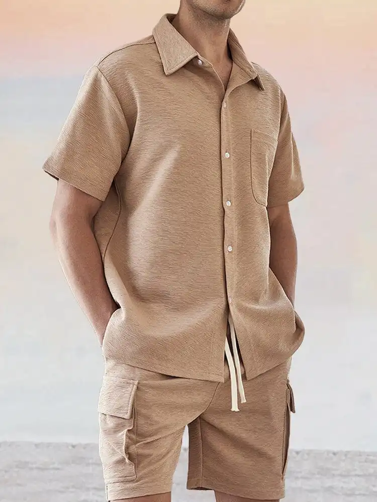 Leisure Texture Shirt Set