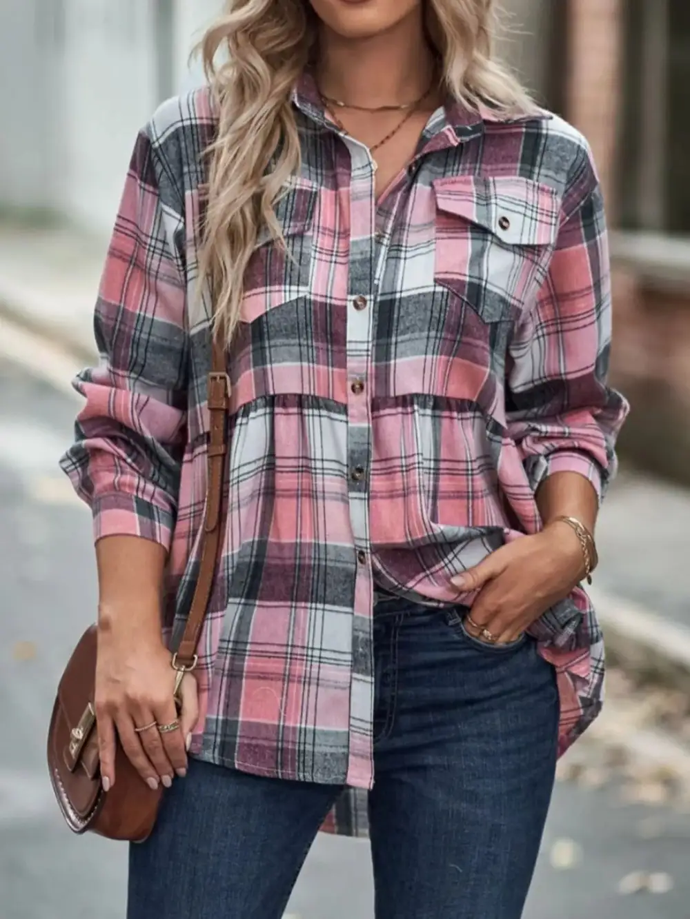 Everyday Plaid Button Down Long Sleeve Shirt
