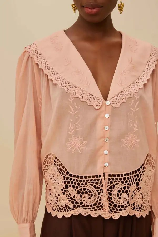 Structured Long-Sleeve Blouse