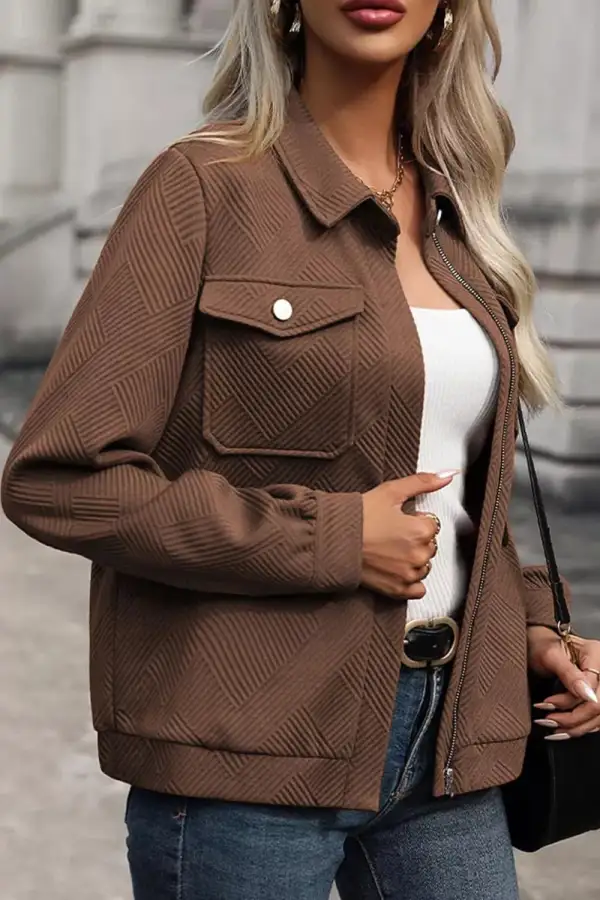 Relaxed Zip-Up Pocketed Jacket
