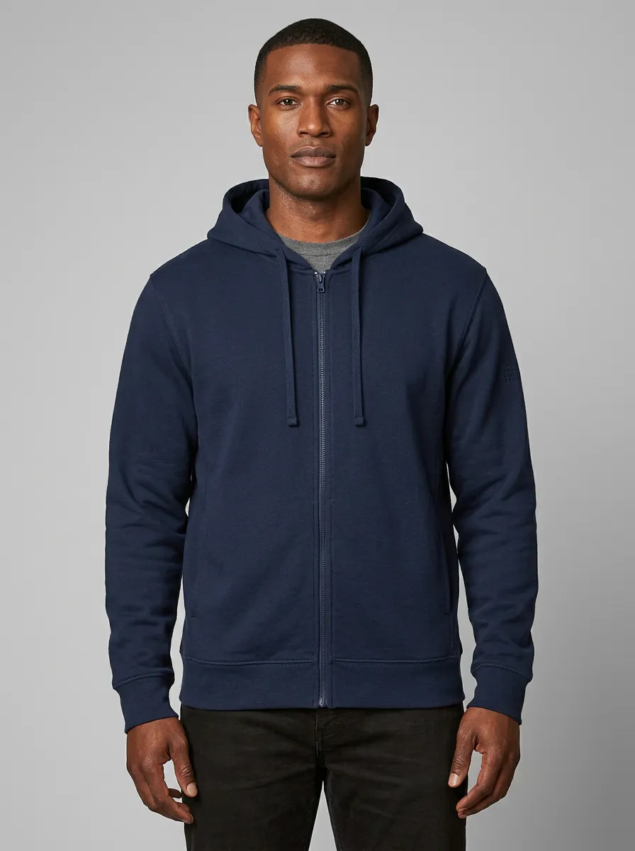Men's Solid Full-Zip Hoodie