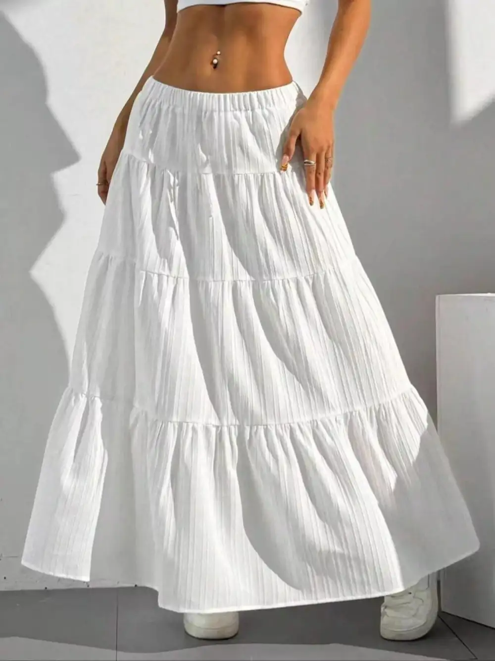 Classic Flowy Tiered Maxi Skirt