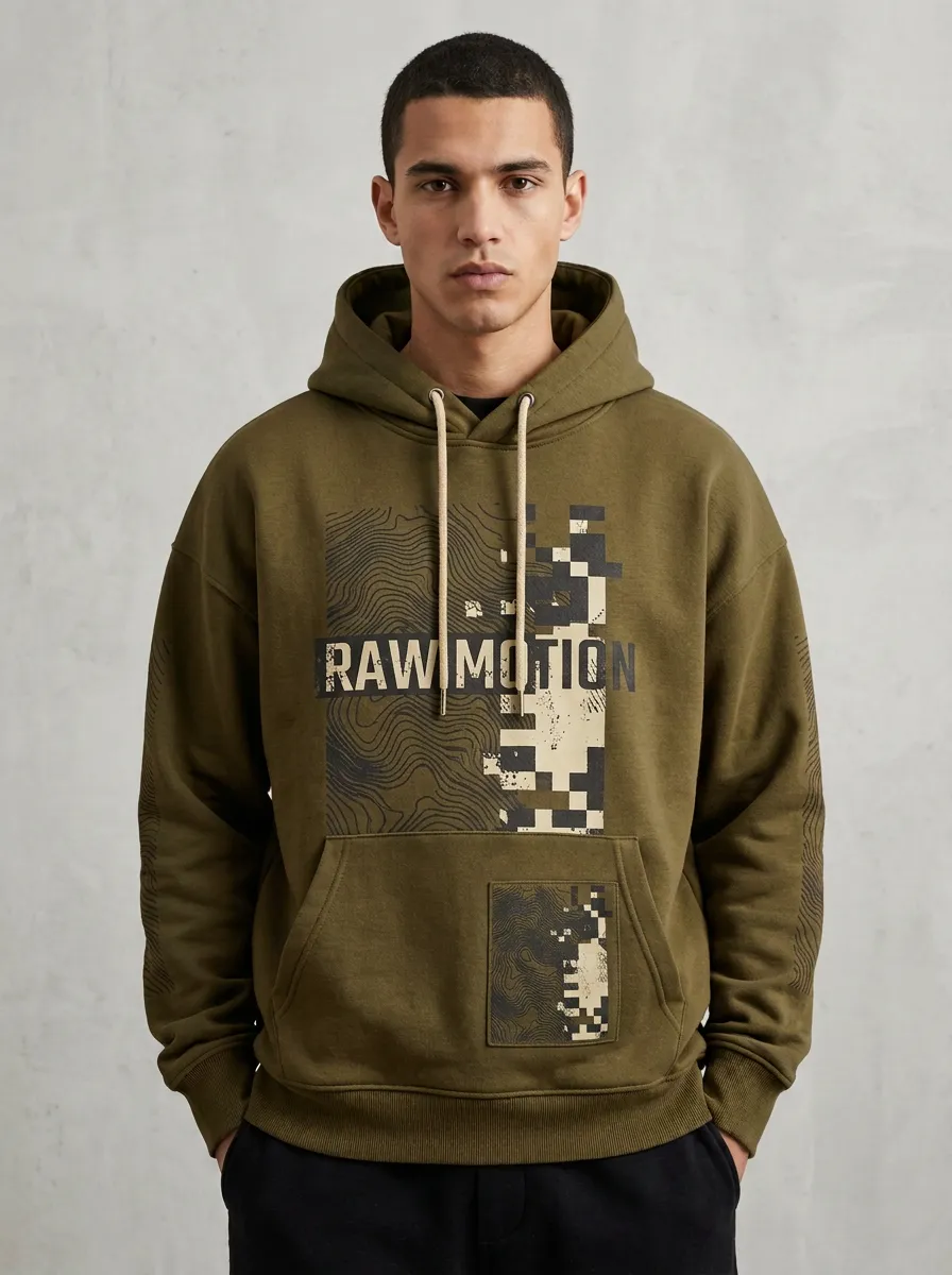 Topographic Pixel Men's Graphic Hoodie