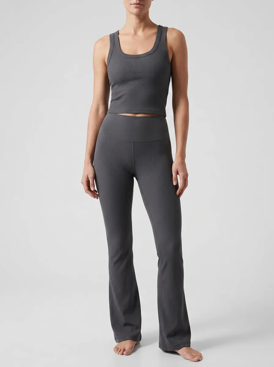 Yoga-Inspired Lounge-Look Women's Tank Top Flare Pants Active Set
