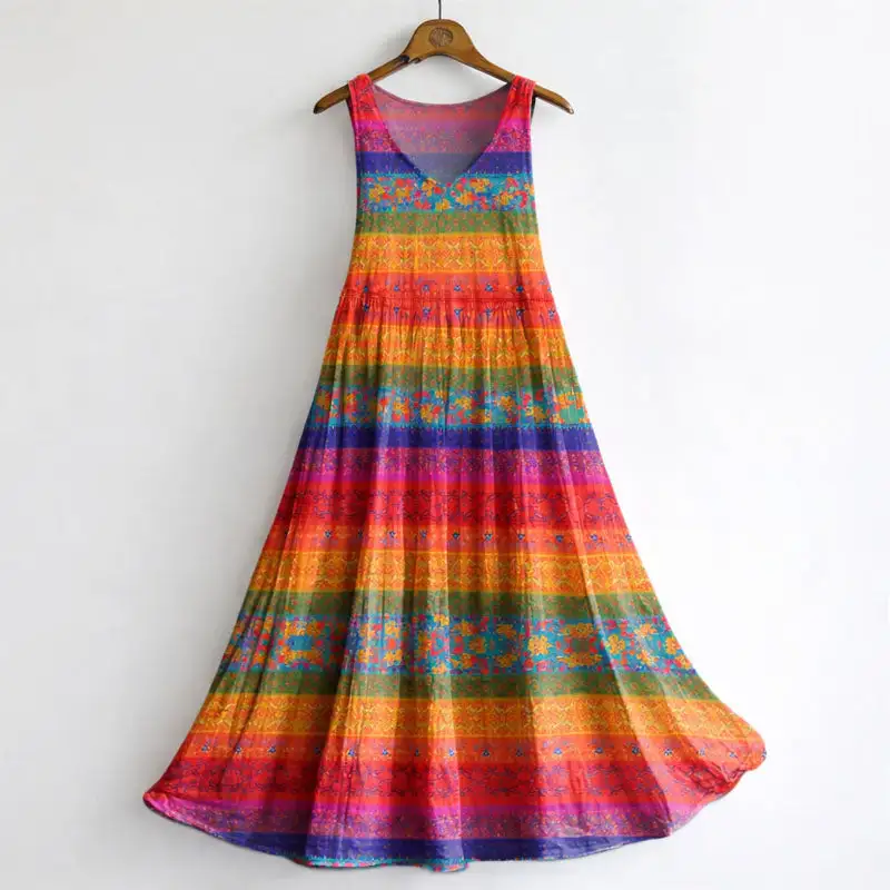 Women's Artistic Print Sleeveless A-Line Dress