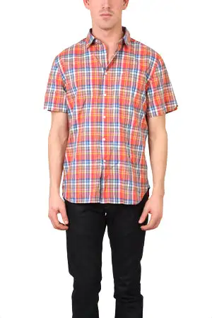 Classic Button Down Plaid Cotton Shirt
