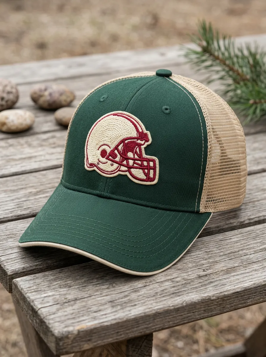 Men's Stadium Football Fan Helmet Embroidered Mesh Trucker Cap
